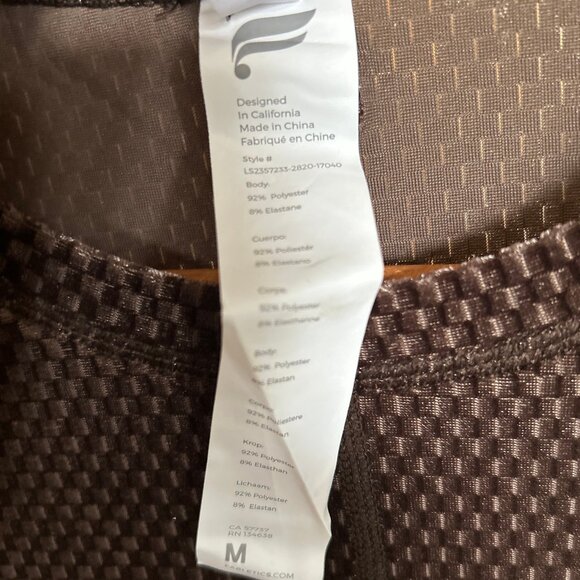 NWT Fabletics Velour Seamed Long-Sleeve Fitted Top in Cacao Color Womens Size M - Picture 6 of 11